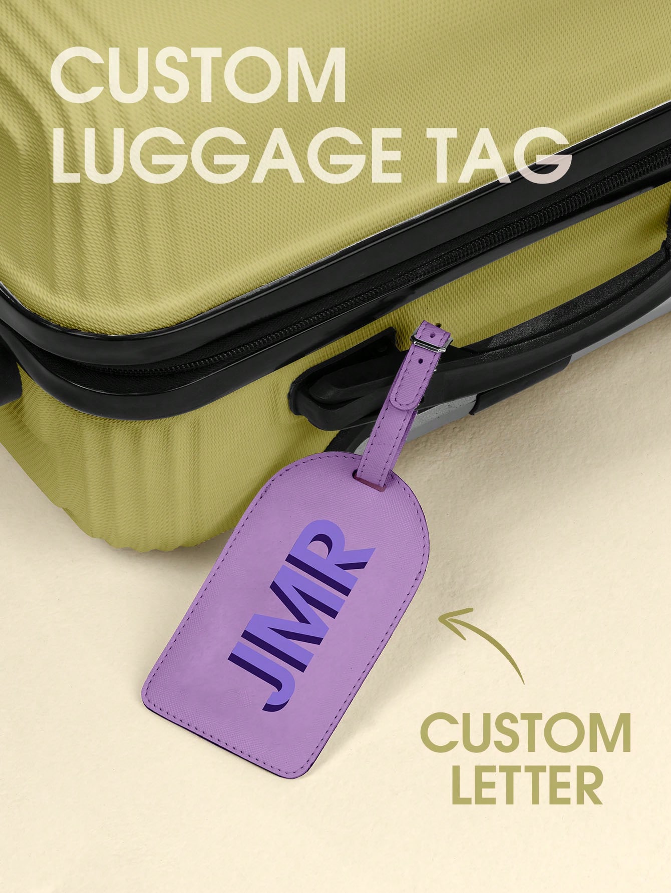 Women Bags For Party - Personalized Initial Luggage Tag Custom Letter