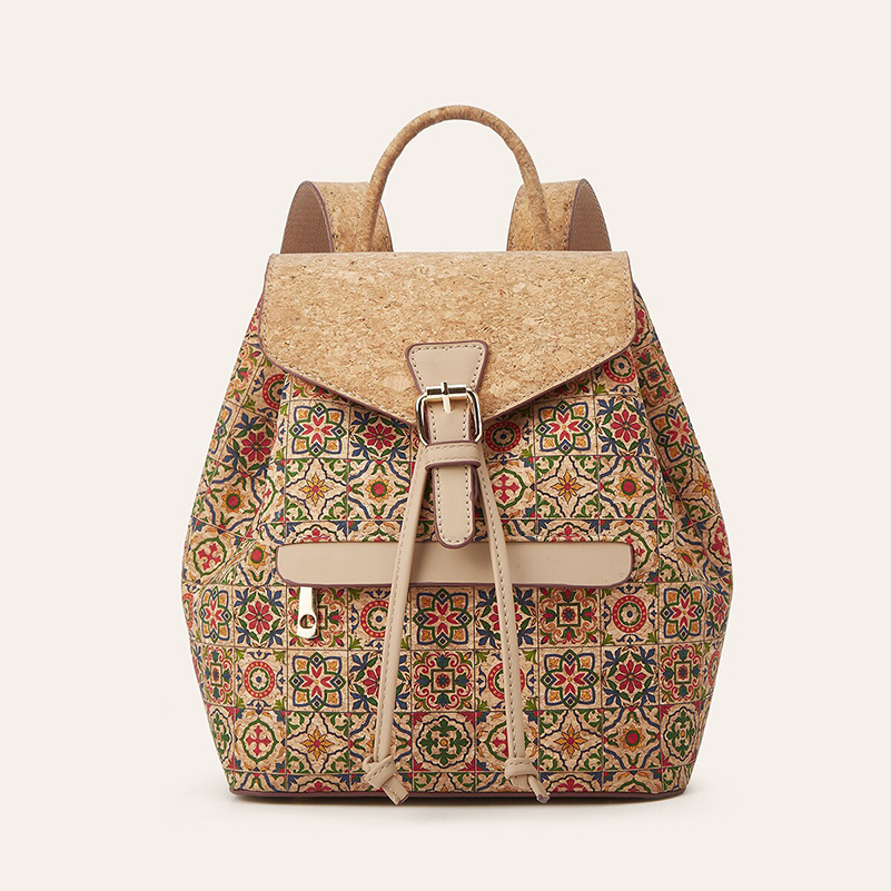Women Bags Medium Size - Backpack Bags Retro Cork Leather National