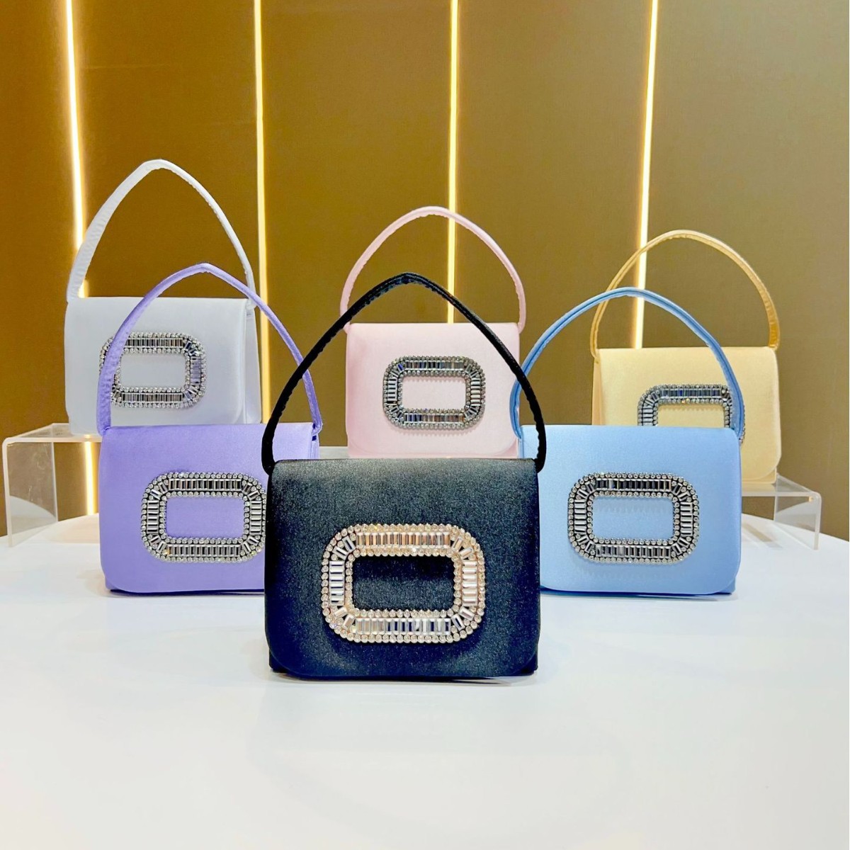 Mini Purse Chain - Luxury Mini Square Handbag Women’s Diamond