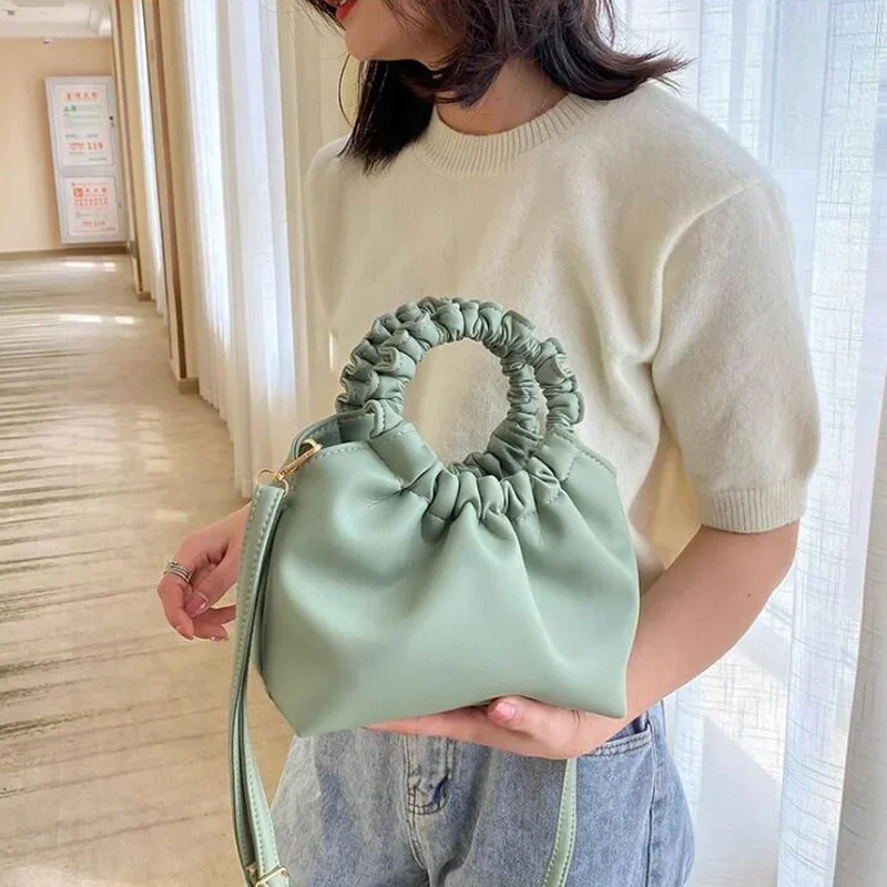 Women Bags Rack - Small Handbags for Women Pleated Handle