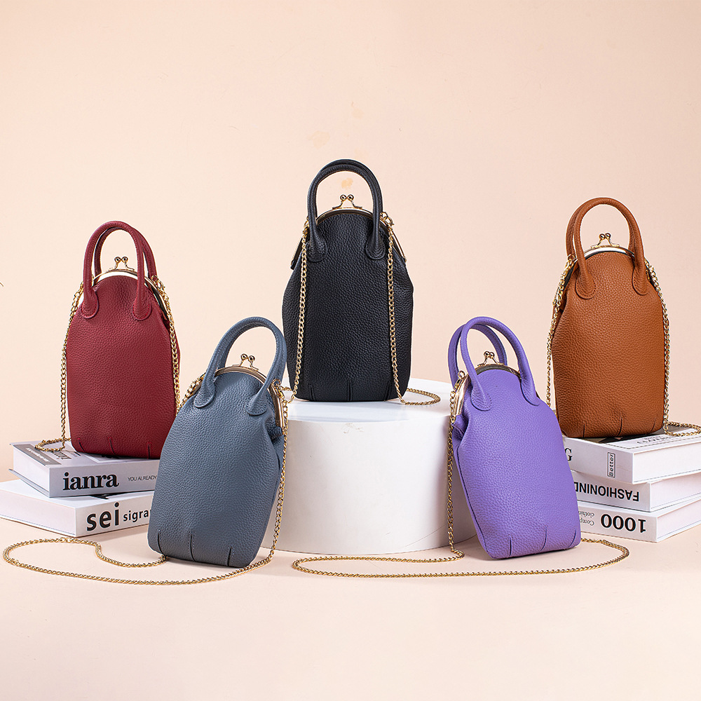 Mini Purse Chain - Mini Leather Phone & Cosmetic Pouch