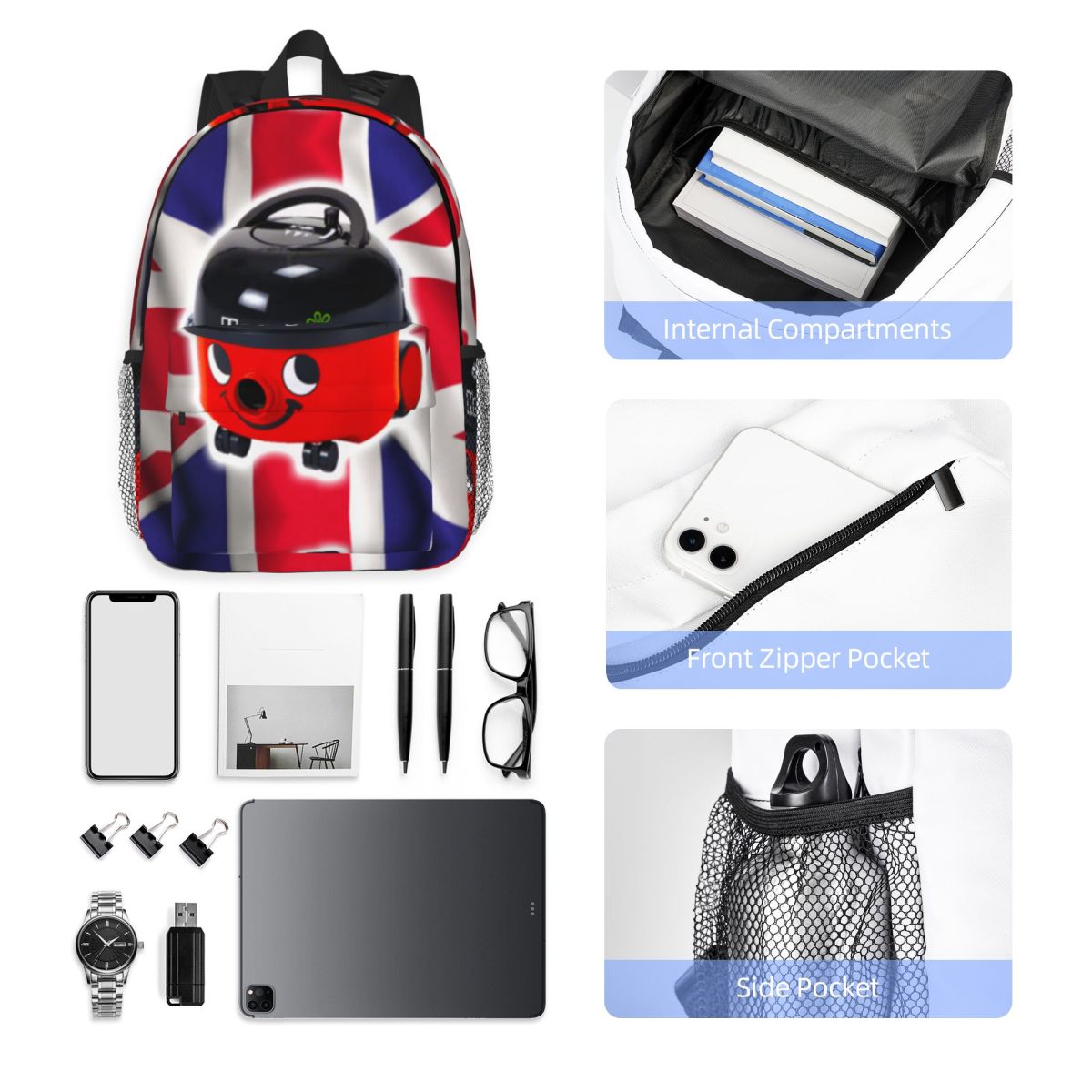Women Bags Uk Sale - Henry Hoover With UK Flag Backpack