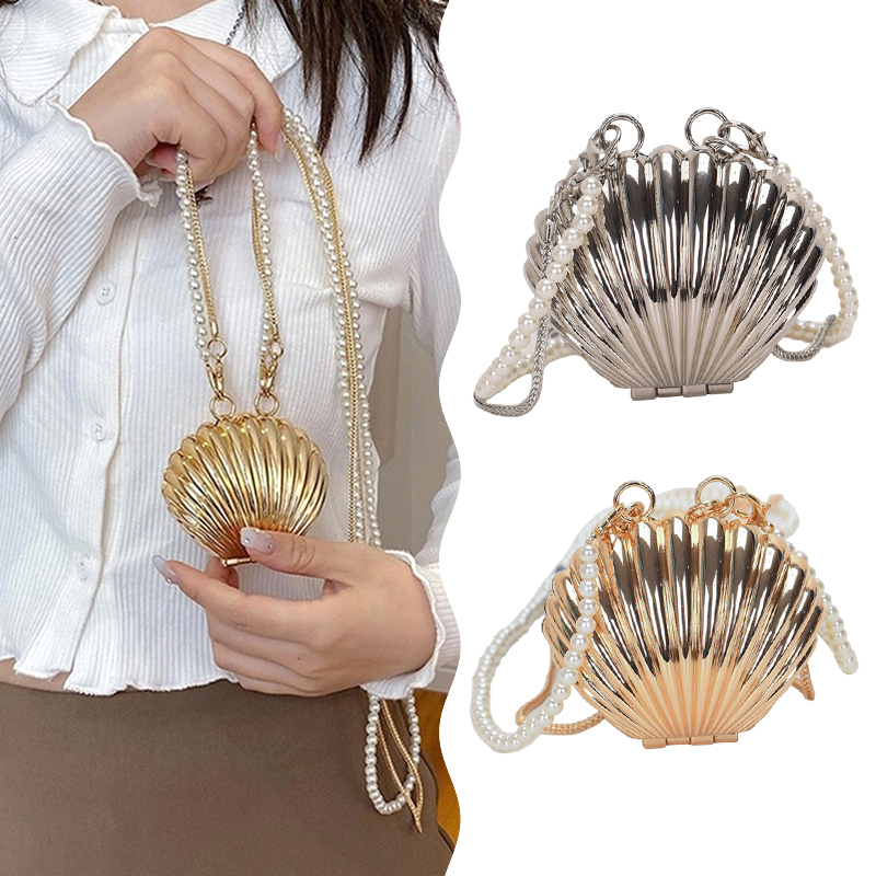 Mini Purse Chain - Metal Shell Bag Mini Lipstick Bag