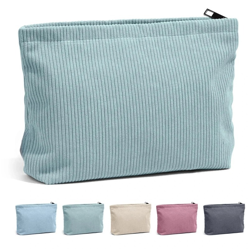 Women Bags Medium Size - Corduroy Travel Cosmetic Bag Portable Makeup