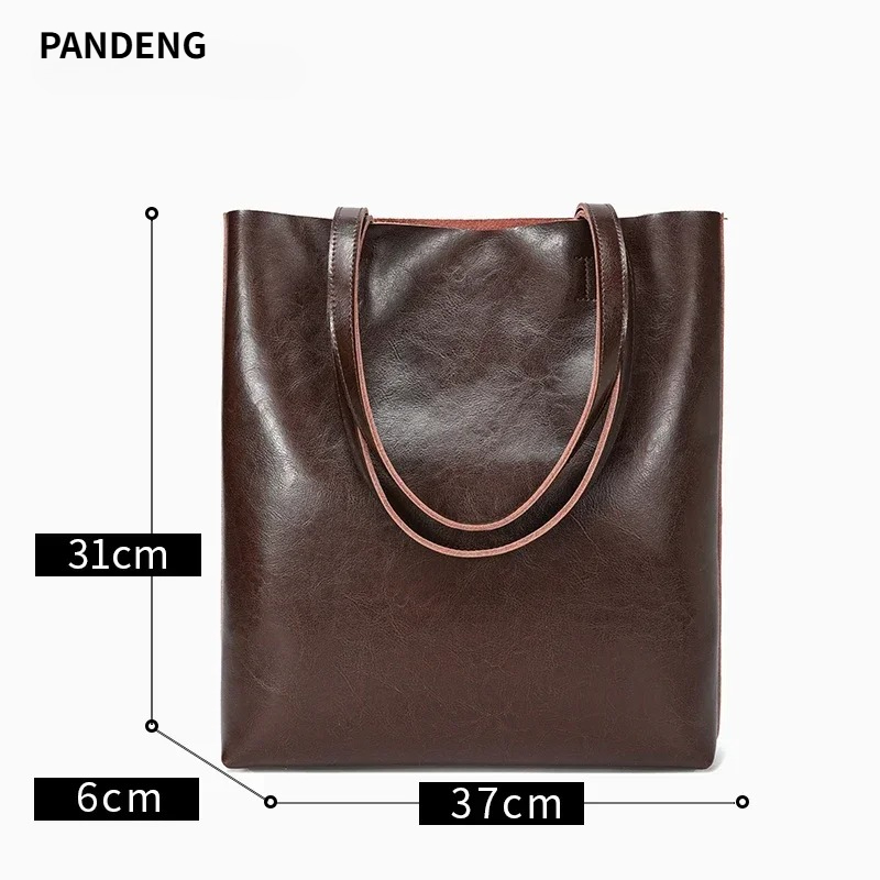 Women's Natural Cow Leather Ba - Women Hand Bags For Office recension och pris