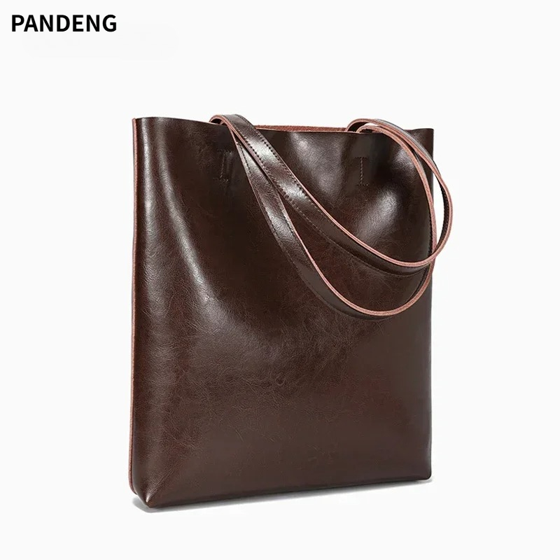 Women's Natural Cow Leather Ba - Women Hand Bags For Office recension och pris