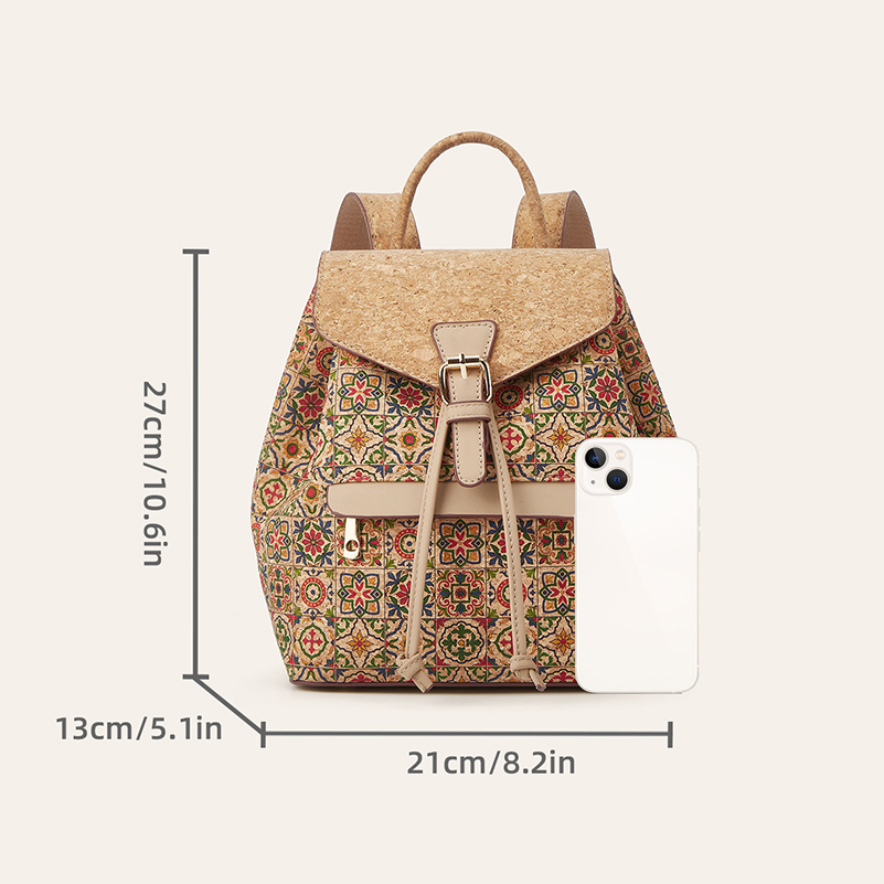 Backpack Bags Retro Cork Leath - Women Bags Medium Size recension och pris