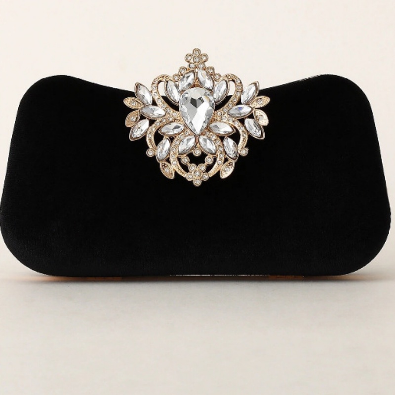 Dark Green Velvet Clutch Bag L - Women'S Evening Bags recension och pris