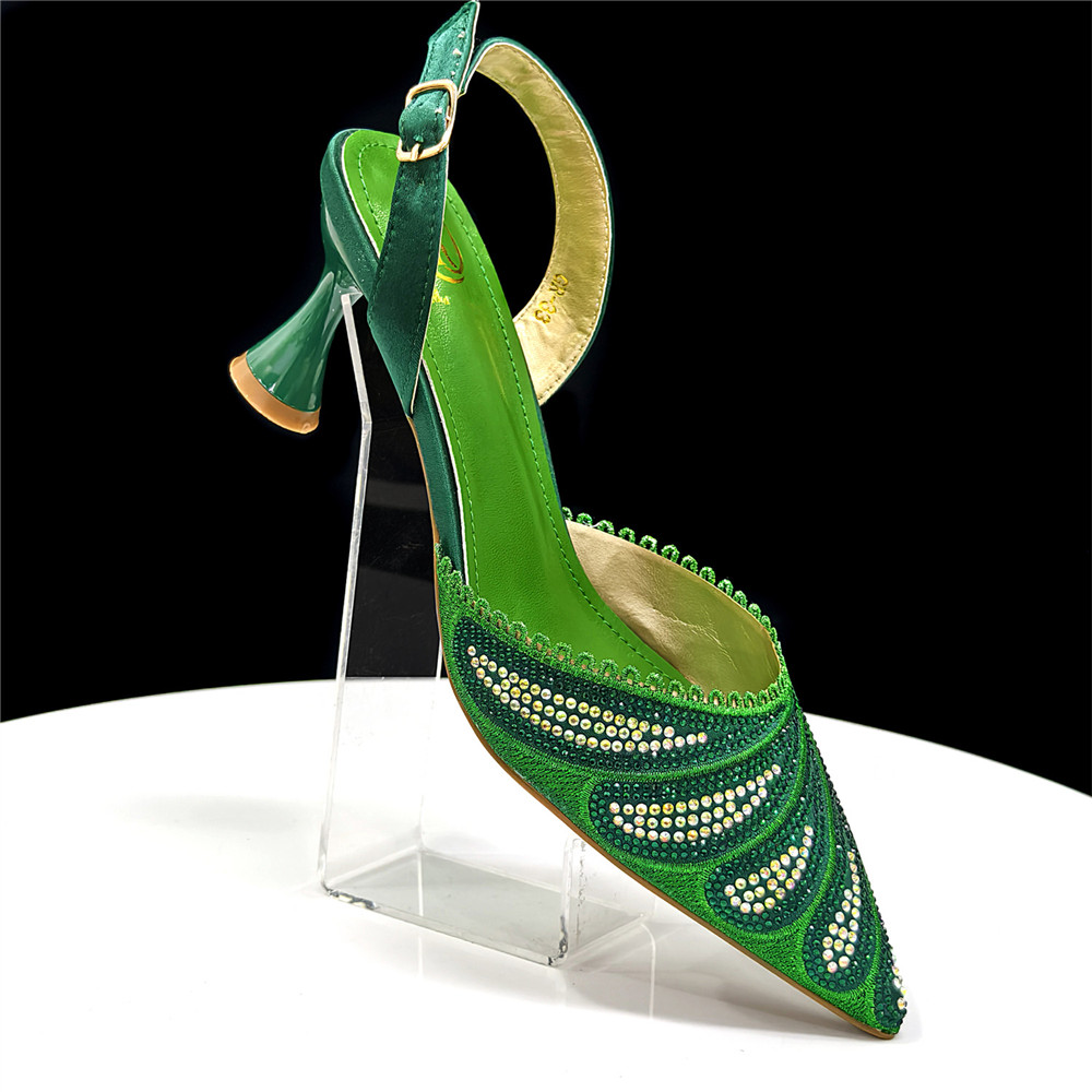 Sparkling Rhinestone Green Pum - Women Bags Medium Size recension och pris