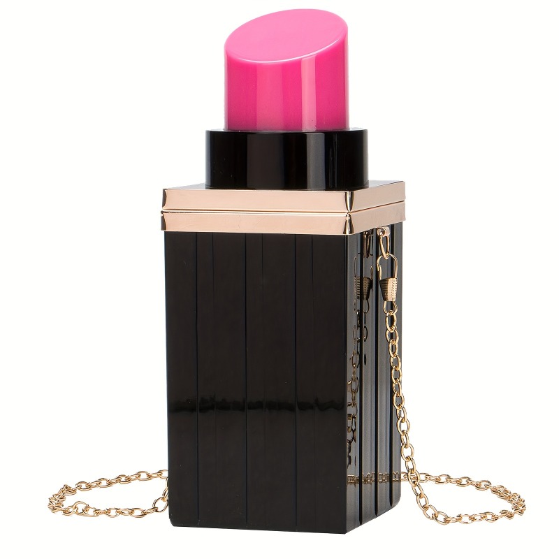 Lipstick Evening Bag Acrylic M - Mini Purse Chain recension och pris