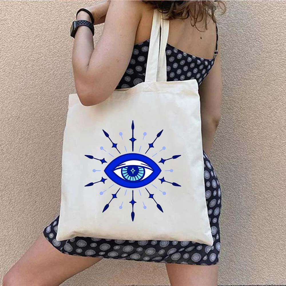 Graffiti Greek Evil Eye Printe - Women Bags Work recension och pris