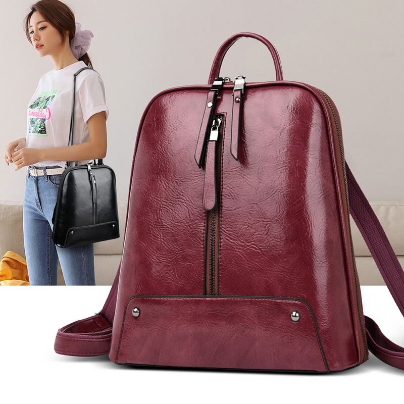 Women Leather Backpack Fashion - Women Bags Medium Size recension och pris