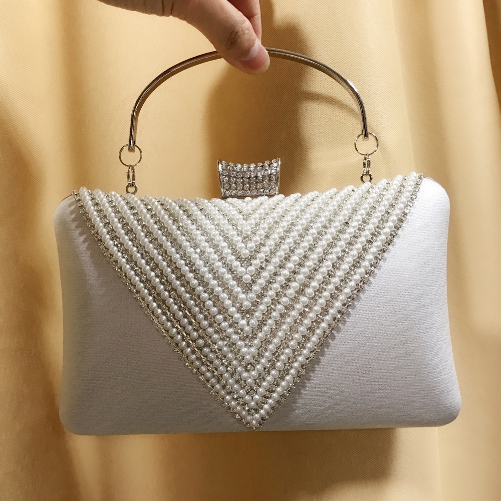 Women Pearl Diamond Beaded Eve - Mini Purse Chain recension och pris