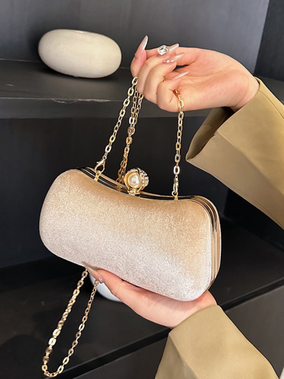 High-end Banquet Clutch Bag Fo - Mini Purse Chain recension och pris