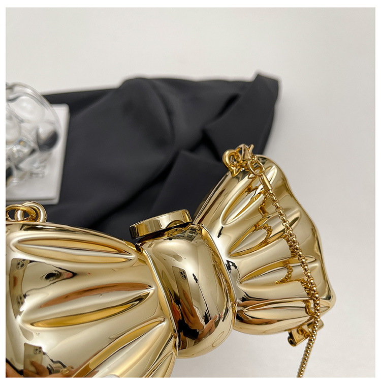 Glossy Gold Metal Bow Shaped M - Mini Purse Chain recension och pris