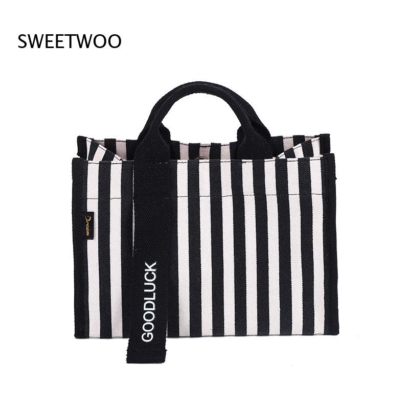 2026 Vertical Stripe Canvas Sm - Women Hand Bags For Office recension och pris