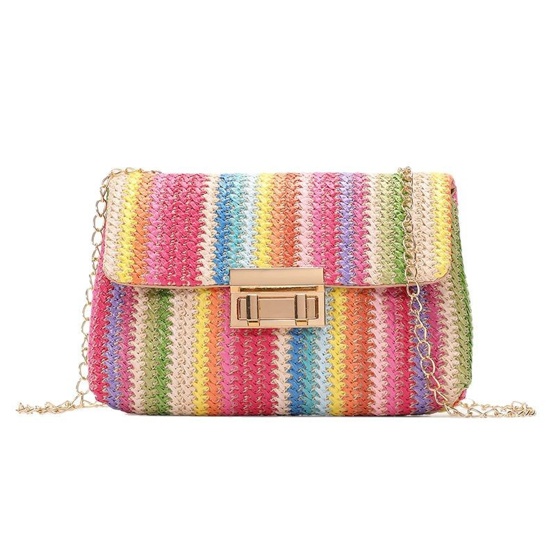 Women Summer Beach Rainbow Str - Mini Purse Chain recension och pris
