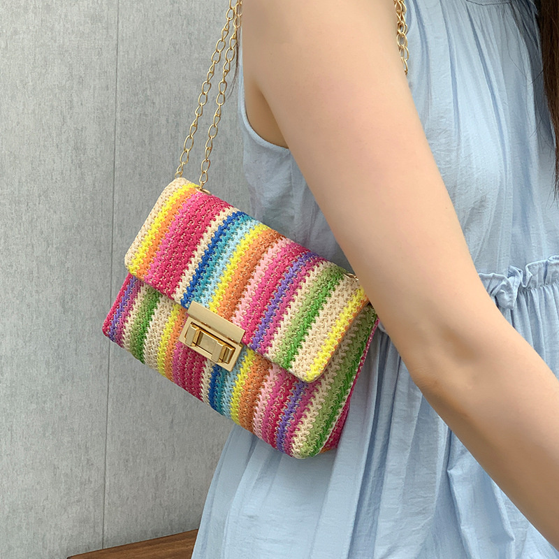 Women Summer Beach Rainbow Str - Mini Purse Chain recension och pris