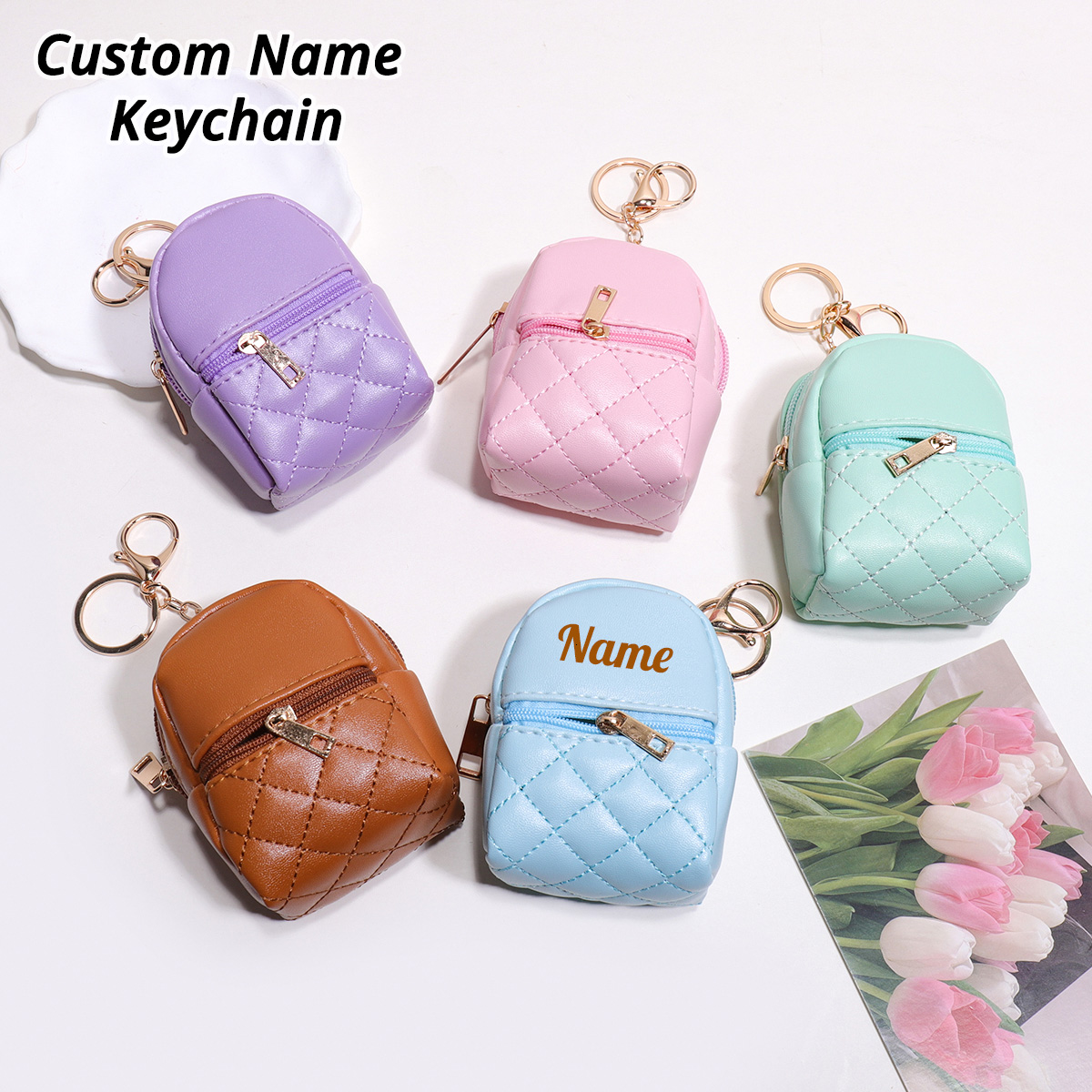 Mini Custom Name Keychain Coin - Mini Purse Chain recension och pris