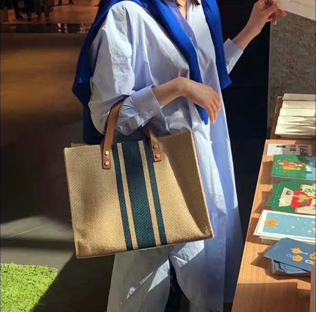 2026 New Striped Canvas Tote B - Women Hand Bags For Office recension och pris