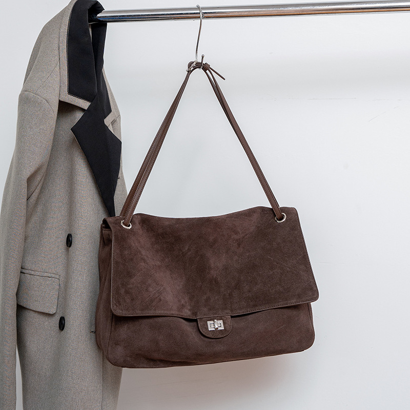 Genuine Suede Leather Underarm - Women Bags Work recension och pris