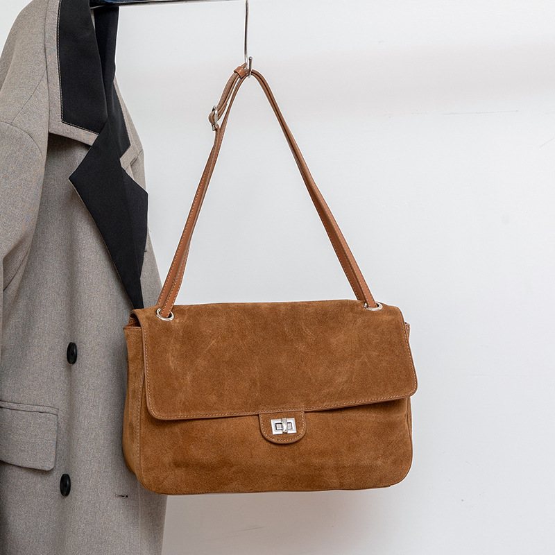 Genuine Suede Leather Underarm - Women Bags Work recension och pris