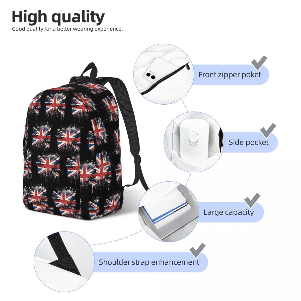 Union Jack Flag Of The UK Back - Women Bags Uk Sale recension och pris
