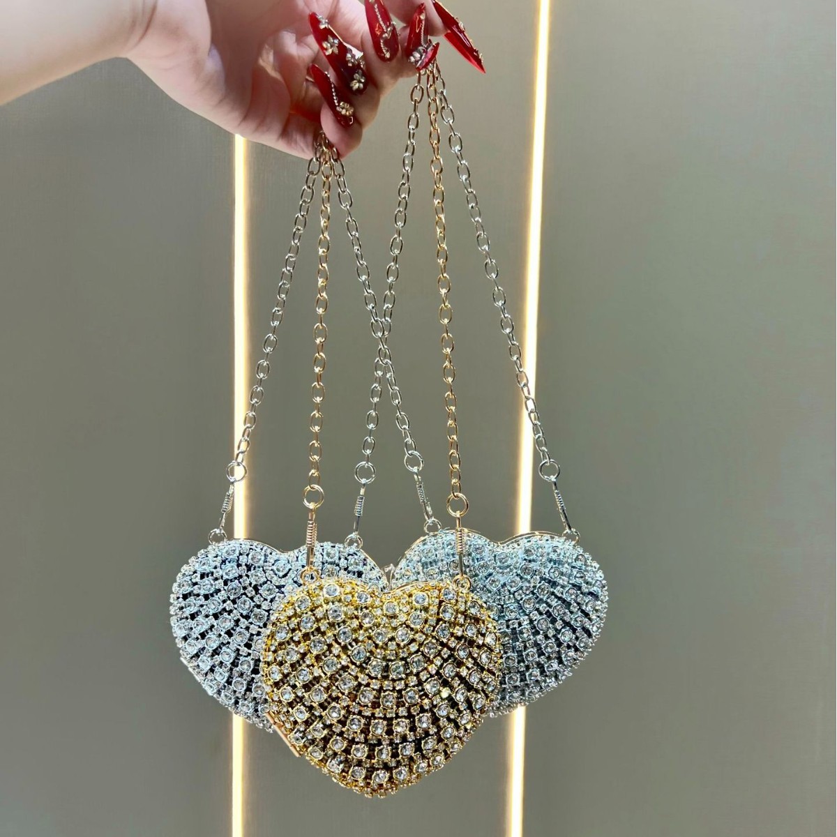 Luxury Rhinestone Crystal Clut - Mini Purse Chain recension och pris