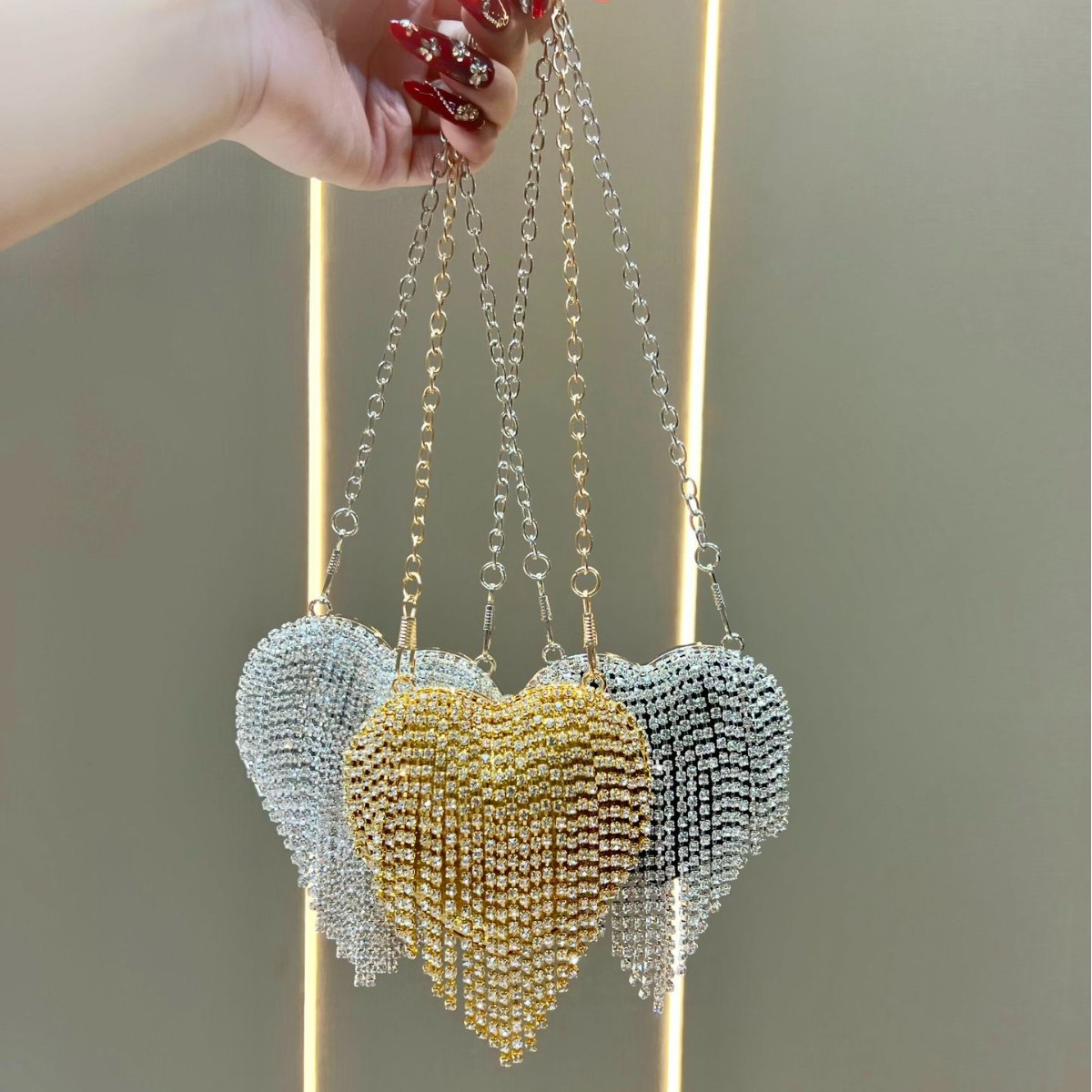 Luxury Rhinestone Crystal Clut - Mini Purse Chain recension och pris
